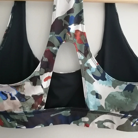 FP Free People Movement Daybreak Sports Bra Back Cutout Camo Print Large - Picture 9 of 16